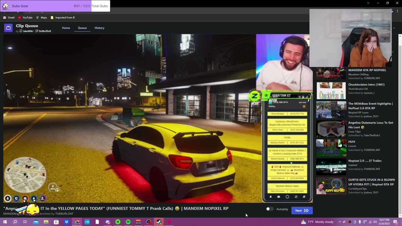 Marie Ortiz Reacts To Tommy T Prank Calls Los Santos?! |GTA 5| NOPIXEL RP|