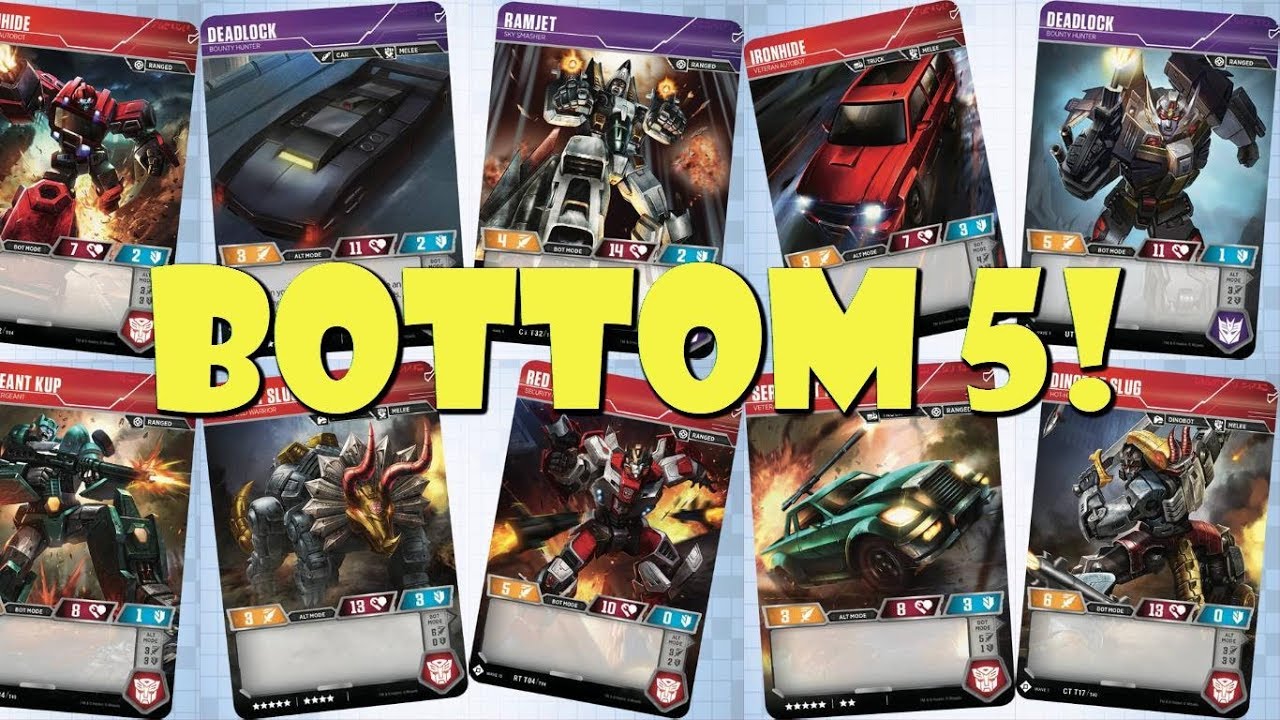 Top 5 WORST Transformers TCG Characters Cards!