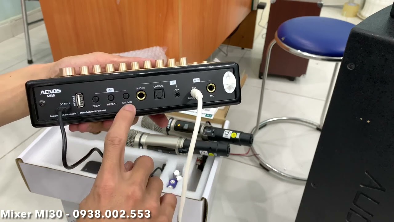 Hướng Dẫn Tets và cách kết nối Mixer Acnos MI 30 với Loa Kéo Đơn Giản