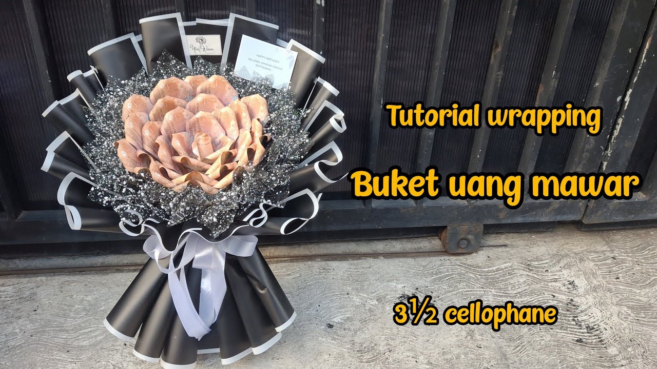Tutorial wraping buket uang mawar | cara membuat buket uang mawar