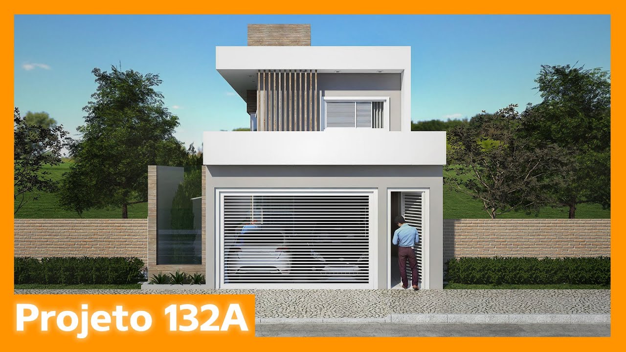 Planta de sobrado com deck e ofurô - 132A