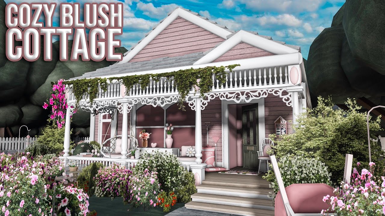 Bloxburg | Cozy Blush Spring Cottage Speedbuild | Tutorial | Ellvoi