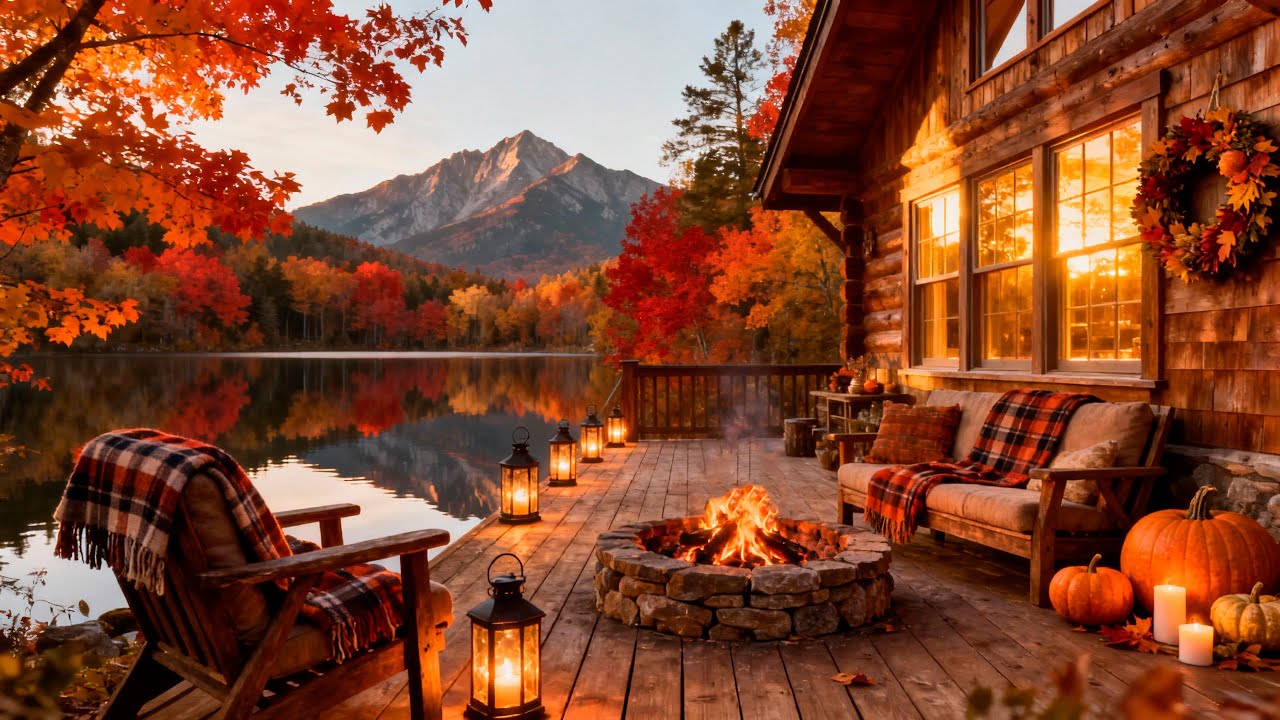 Autumn Lakeside Retreat | The Perfect Twilight Escape 🍁🔥