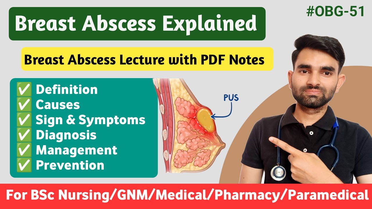 Breast Abscess Lecture in Hindi | Causes, Symptoms, Diagnosis And Management of Breast Abscess