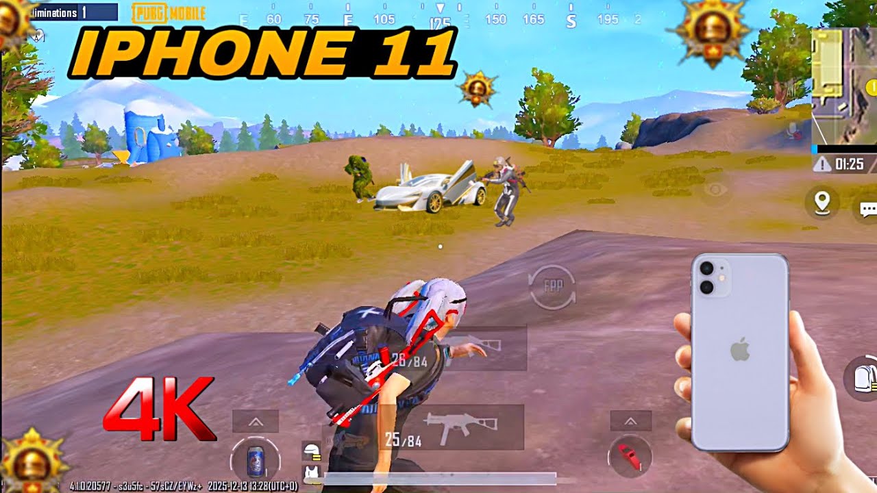 IPHONE 11 PUBG TEST IN 2025🥶supersmooth+extreme PUBG gaming test 🔥