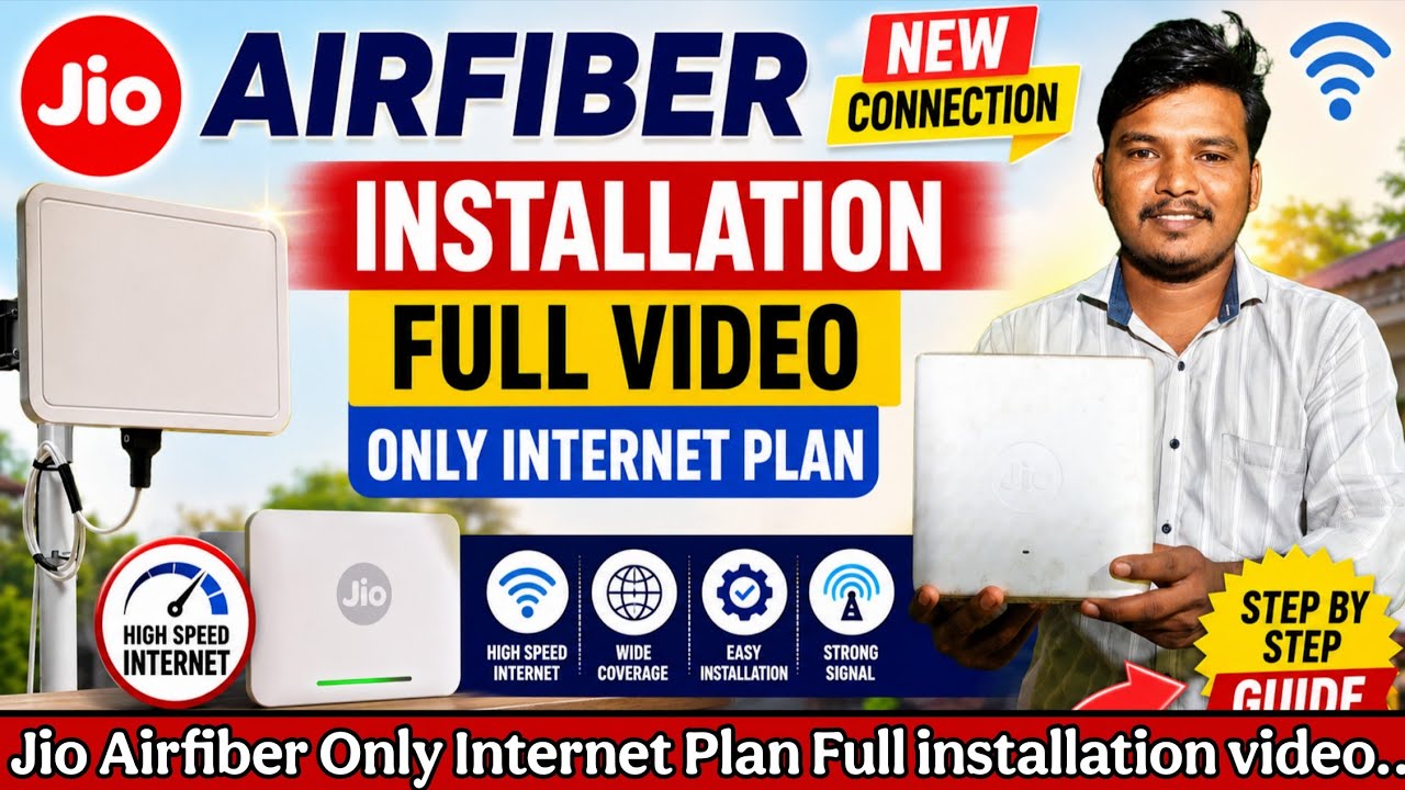 Jio AirFiber Only Internet Plan New Connection Installation Full Details Video #jio #wifi