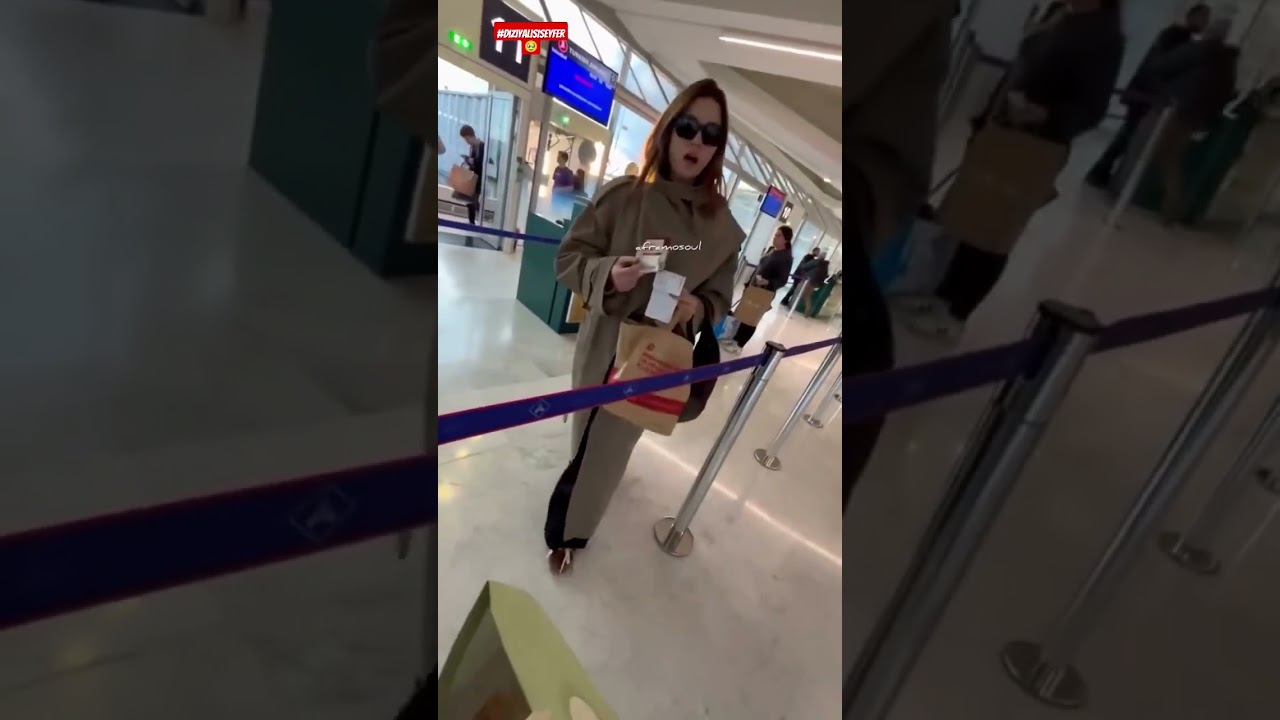 Afra Saraçoğlu Hava limanında goruntulendi#yaliçapkını #seyfer #afrasaraçoğlu #mertramazandemir