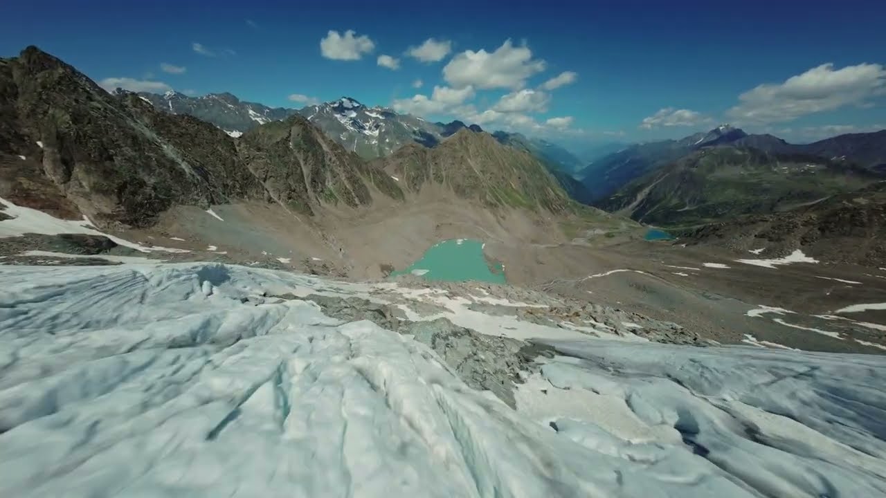 Flying over Glacier Crevasses | Cinematic FPV