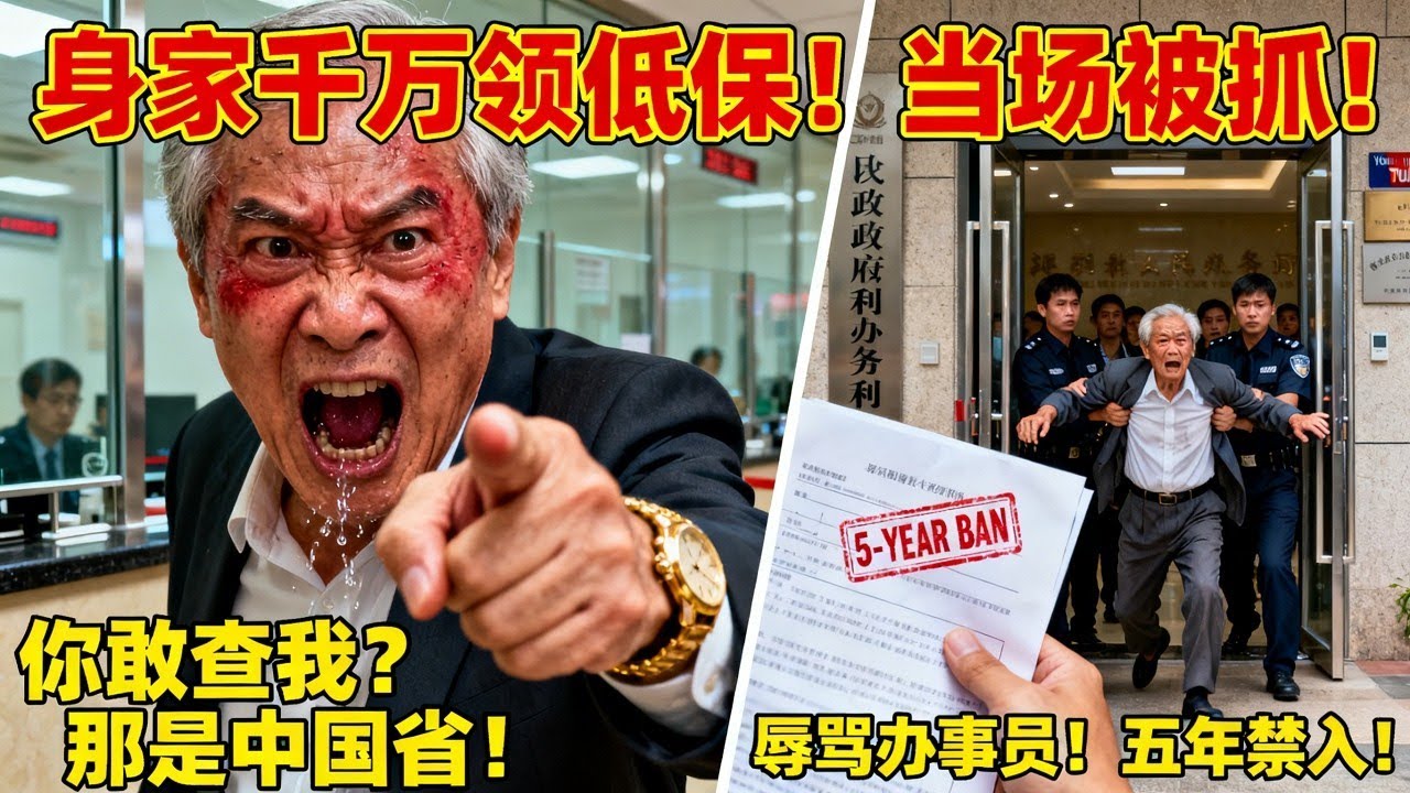 “台湾也是中国的，你敢查我？”身家千万大爷在温哥华装穷领低保，指着办事员鼻子骂台独！结局极度舒适：福利全吐+绿卡梦碎+五年禁入！