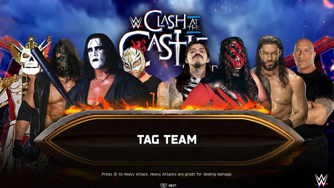 Cody Rhodes AJ Styles Sting & Rey Vs Dominik Kane Roman & The Rock - Tag Match | Clash At The Castle