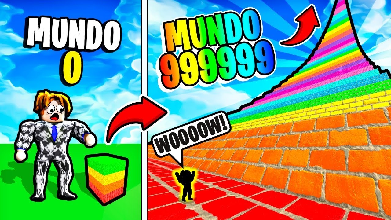 A CADA MUNDO DESBLOQUEADO A TORRE FICA MUITO MAIOR (Roblox +1 Jump Every Second)