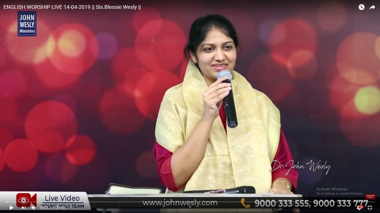 ENGLISH WORSHIP LIVE  14-04-2019 || Sis.Blessie Wesly ||