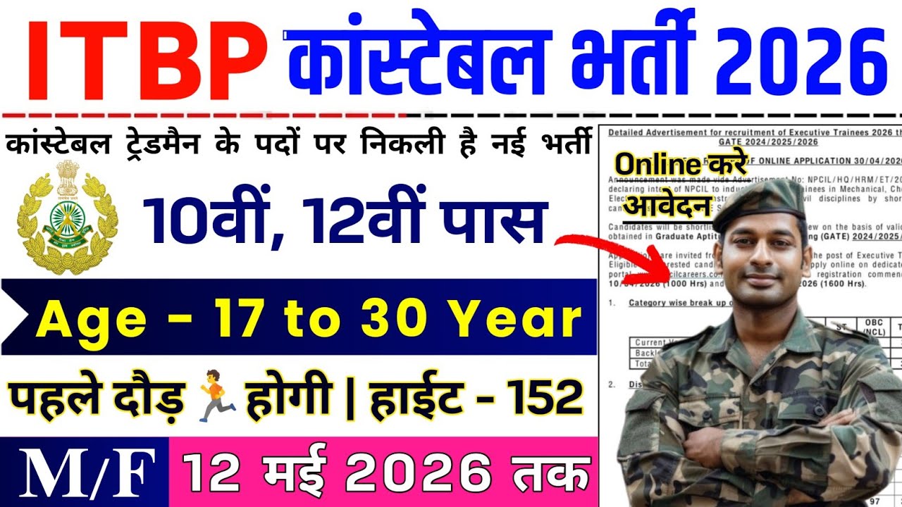 ITBP GD New Vacancy 2026 | ITBP Constable Recruitment 2026 | 10th Pass | ITBP Constable Bharti 2026