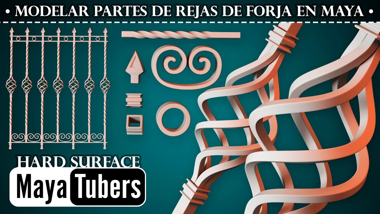 Modelar elementos de Reja o Cerca en Forja - Piña, Barra Retorcida, Rizos en Maya - MayaTubers