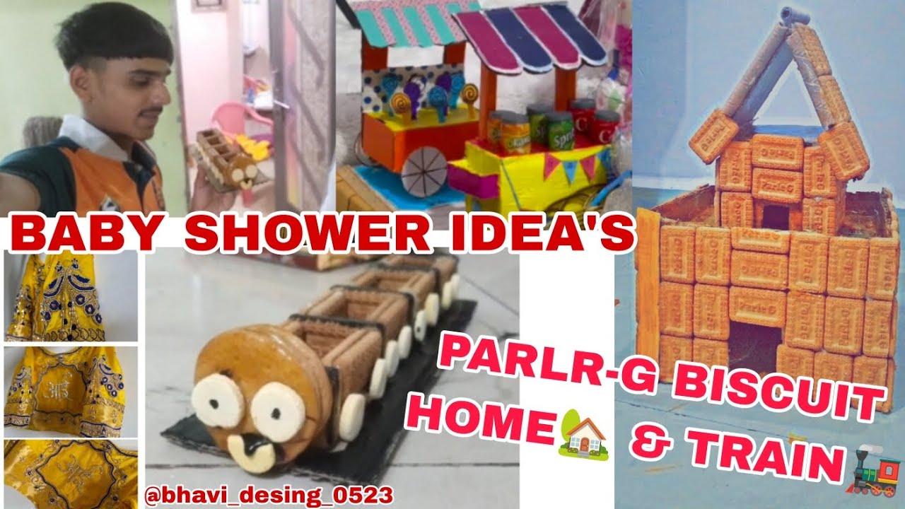 Baby shower ideas parle-g biscuit 🏡 & train 🚆| Diy mini craft