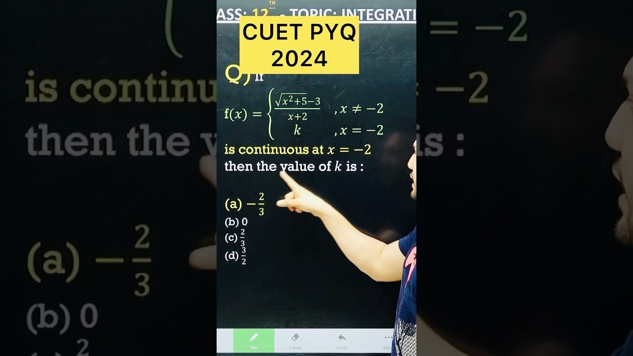 Differentiation CUET  PYQ 2024  Maths for CUET 2025 Class 12 Maths #cuet2025 #maths #cuetpg #maths
