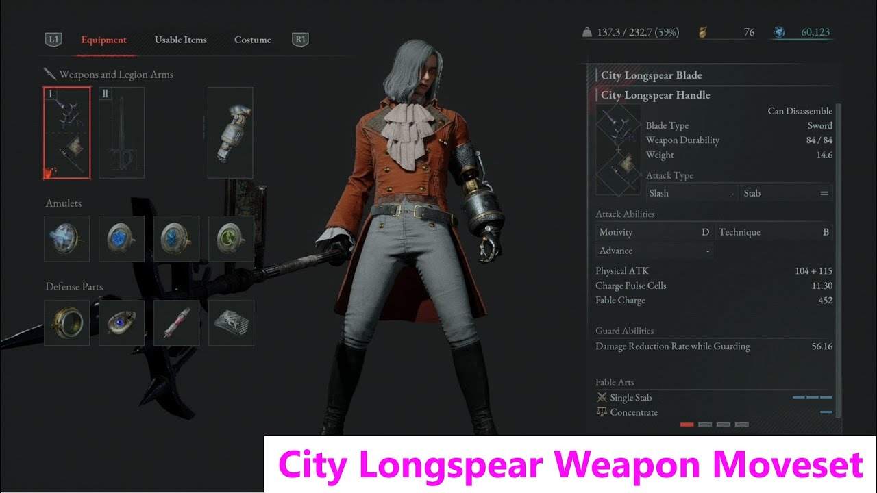 Lies of P: City Longspear Weapon Moveset.