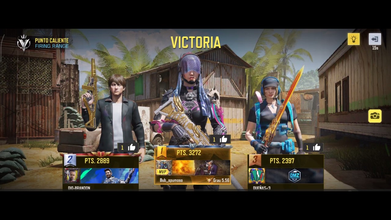 partida igualada en la nueva temporada de call of duty mobile de punto caliente en firing range