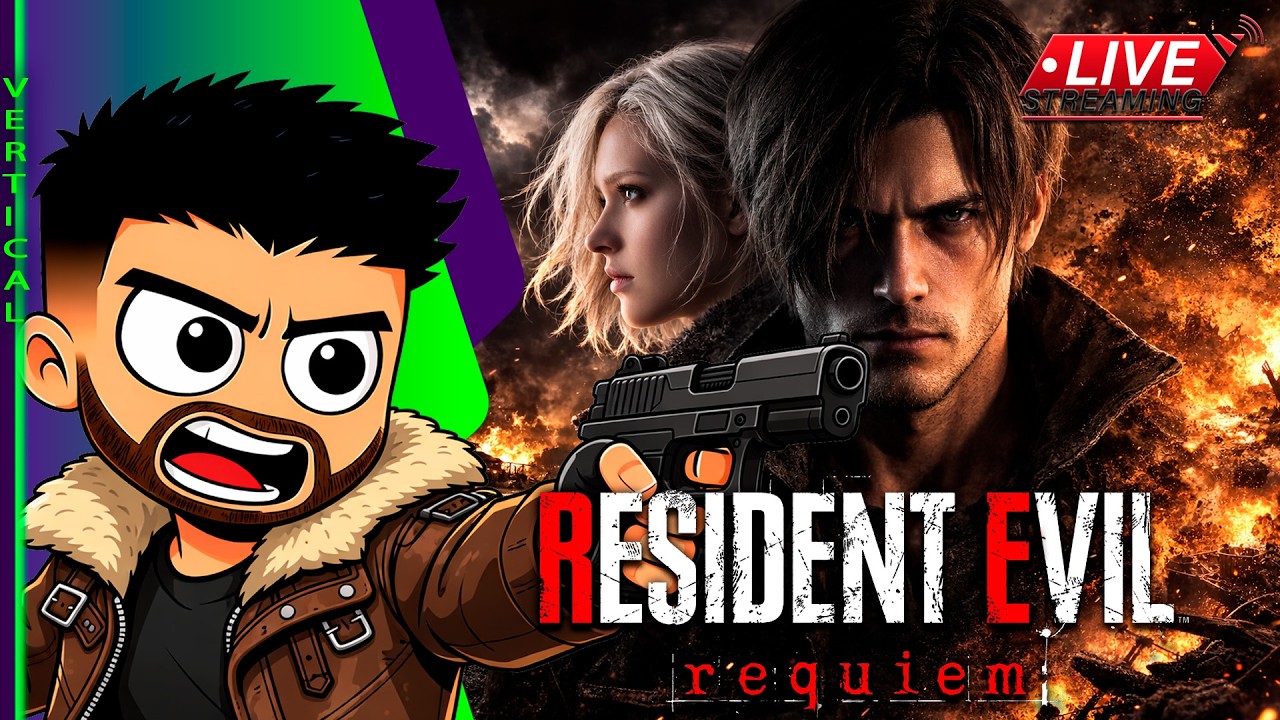 🔴 LIVE vertical 🔴 RESIDENT EVIL REQUIEM Continuando a jornada e LEON farmando AURA! Até ZERAR