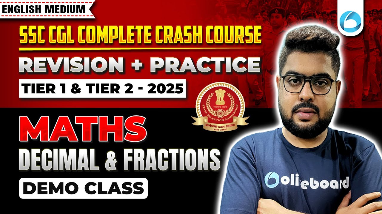 Maths Decimal & Fractions | SSC CGL Complete Crash Course Tier 1 & Tier 2 - 2025 - English | Demo