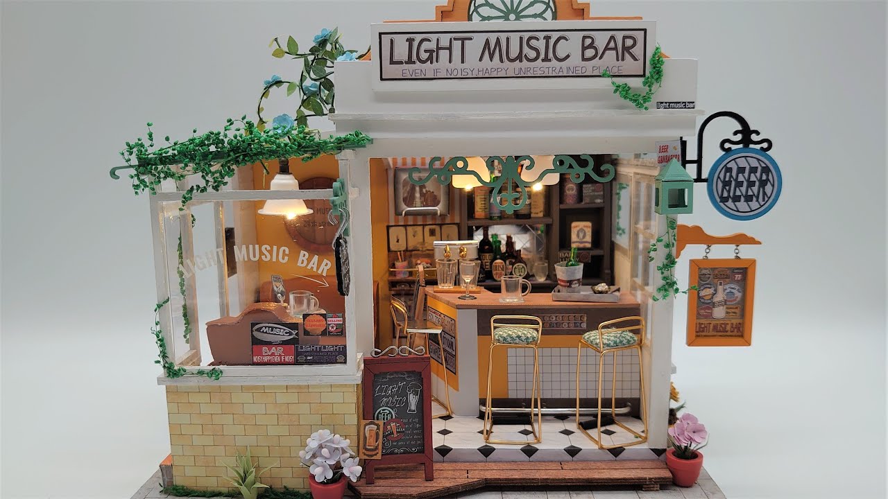 DIY Miniature  Dollhouse kit「Light Music Bar DG147」ドールハウスキット「ライトミュージックバー」