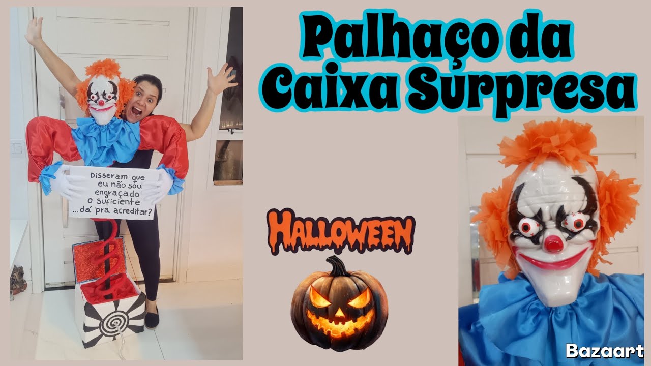 Halloween Palhaço da Caixa Surpresa. Assustador. Passo a passo completo 
