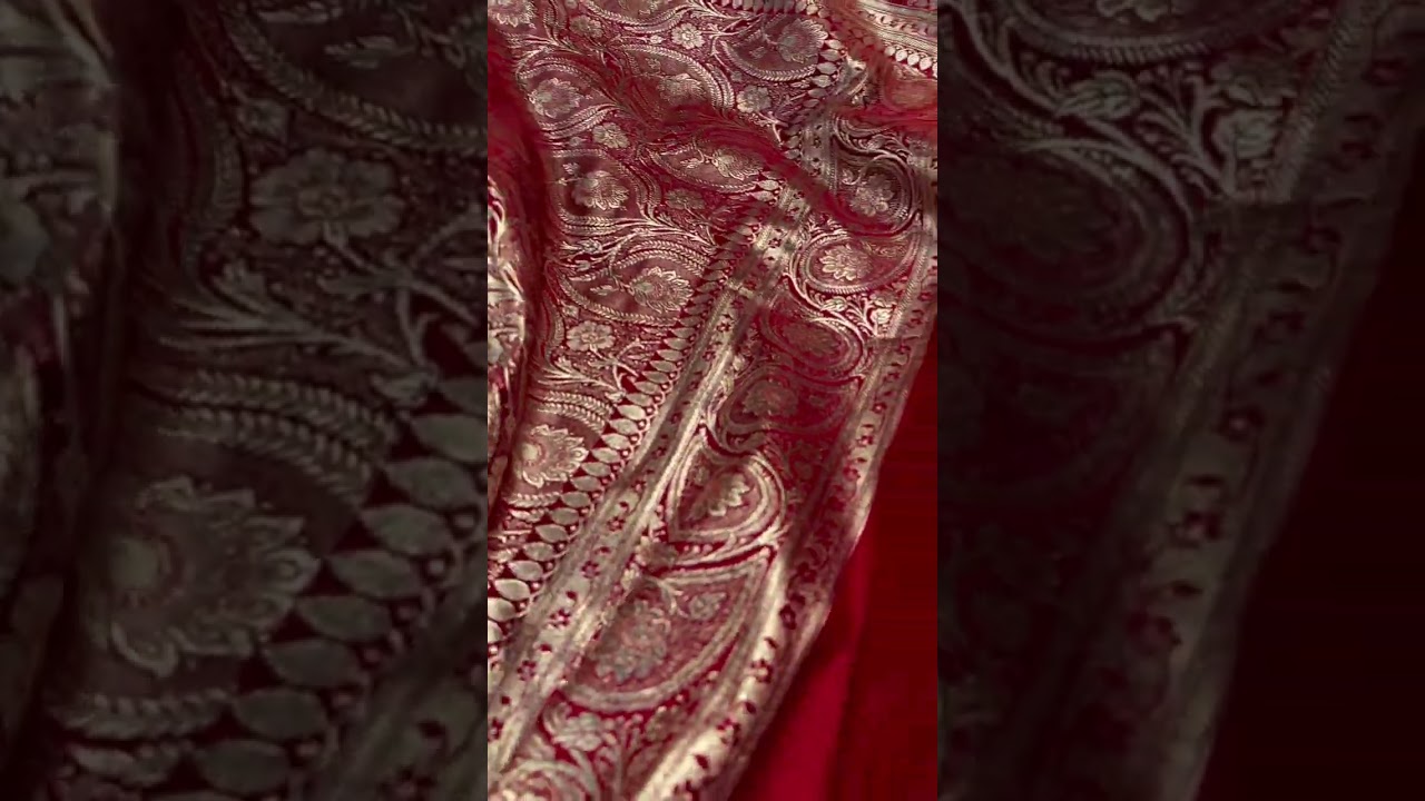 Royal Black & Red Banarasi Saree 👑 | Pure Katan Silk 