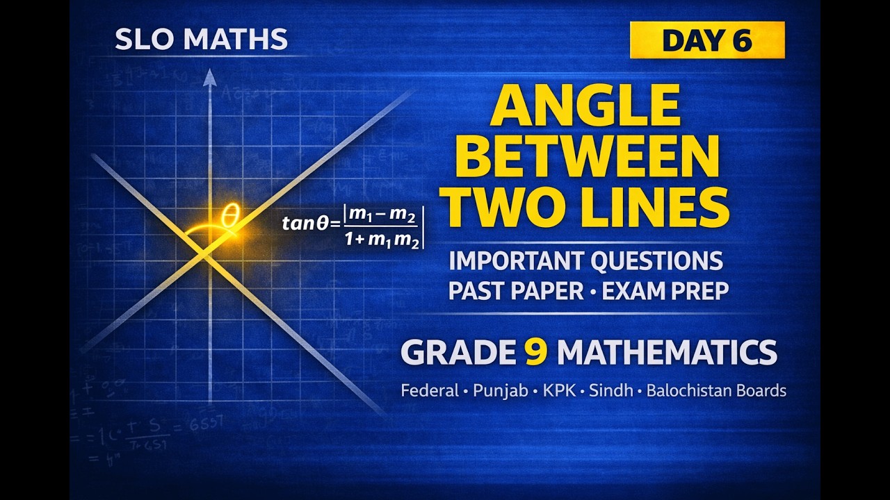 Class 9th Maths Exam Prep  | Angle Between Two Lines & Triangle Angles | past paper Questions