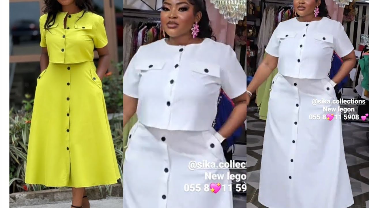 How to Sew FRONT BUTTON CROP TOP with FRONT BUTTON  FLARE  SKIRT 💥