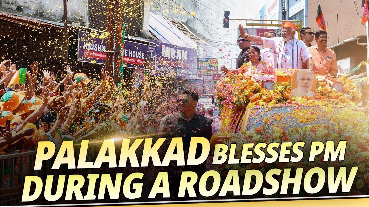 People of Palakkad extend heartfelt welcome to PM Modi during a massive roadshow