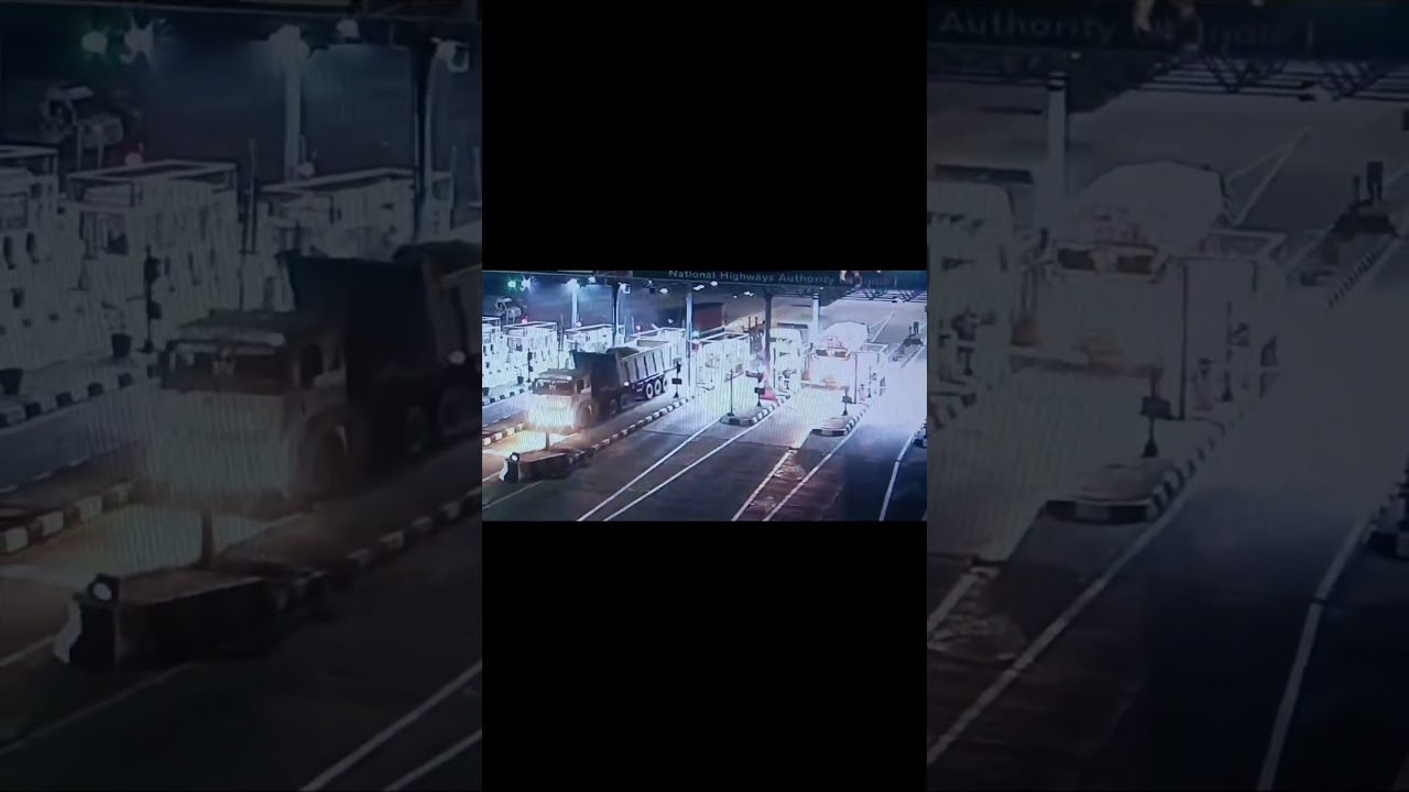 frustrated driver spotted | toll gate accident 😱🚛 #viral