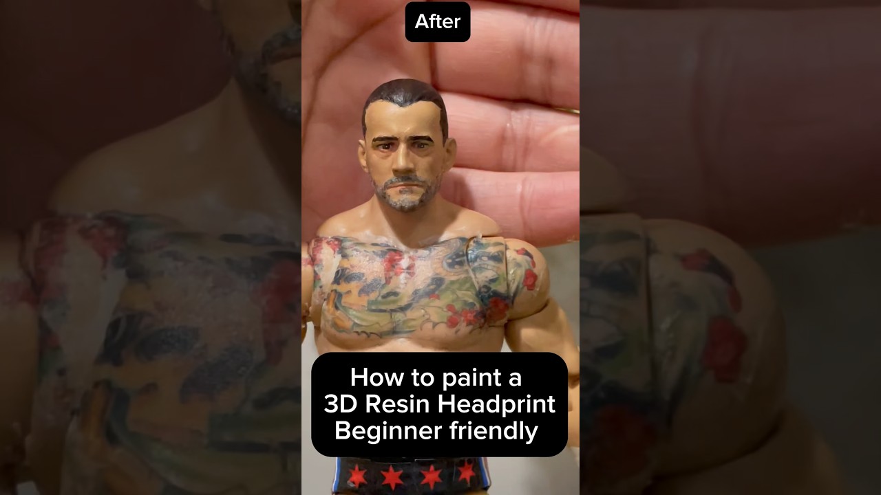 How to Paint WWE 3D Custom Headsculpt(Beginner friendly)for action figures