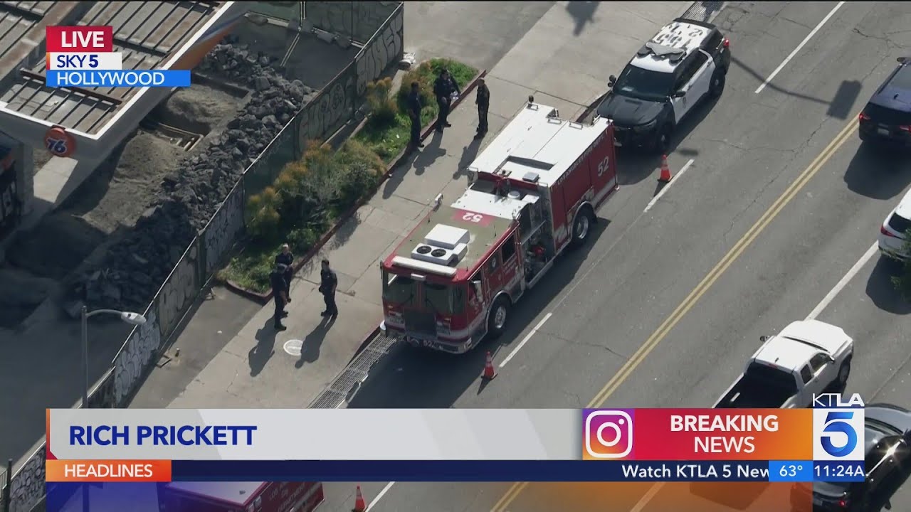 Ambulance hits food delivery robot in Hollywood