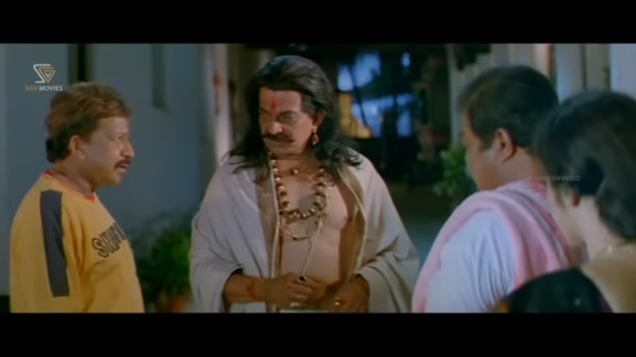 Vishnuvardhan Proves Acharya Wrong in Finding Nagavalli - Aptharakshaka Kannada Movie Super Scenes