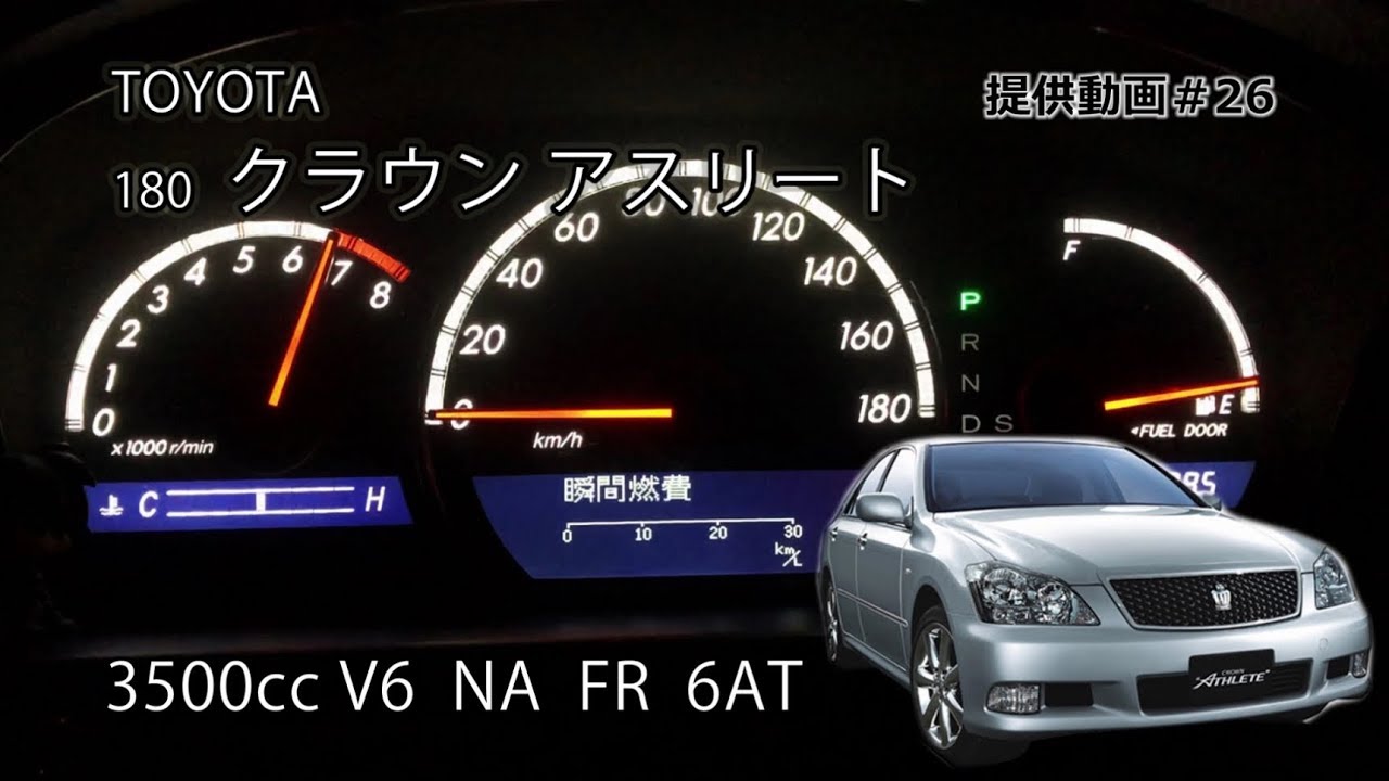 トヨタ 180系 クラウンアスリート フル加速 & 排気音チェック！V6 3.5Lエンジンの315馬力を体感！TOYOTA 18 CROWN　ATHLETE 　エンジン始動