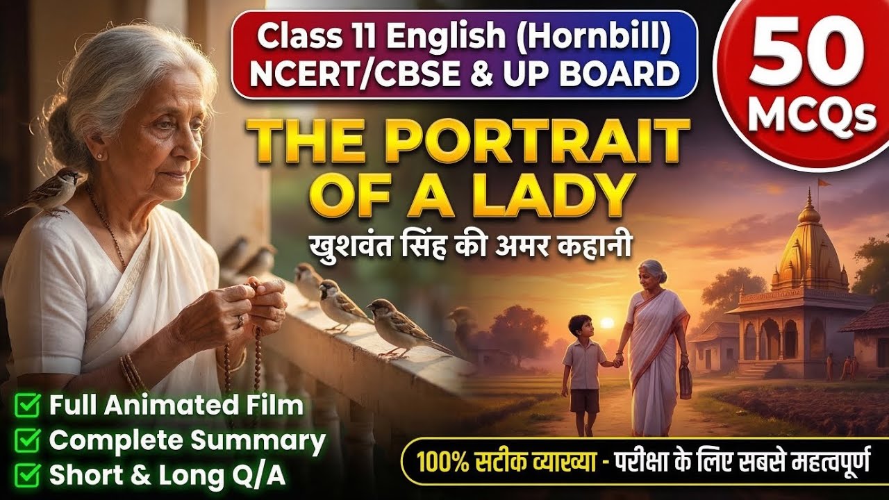 The Portrait of a Lady Class 11 English | Full Animated Film + 50 MCQs Special 🔥