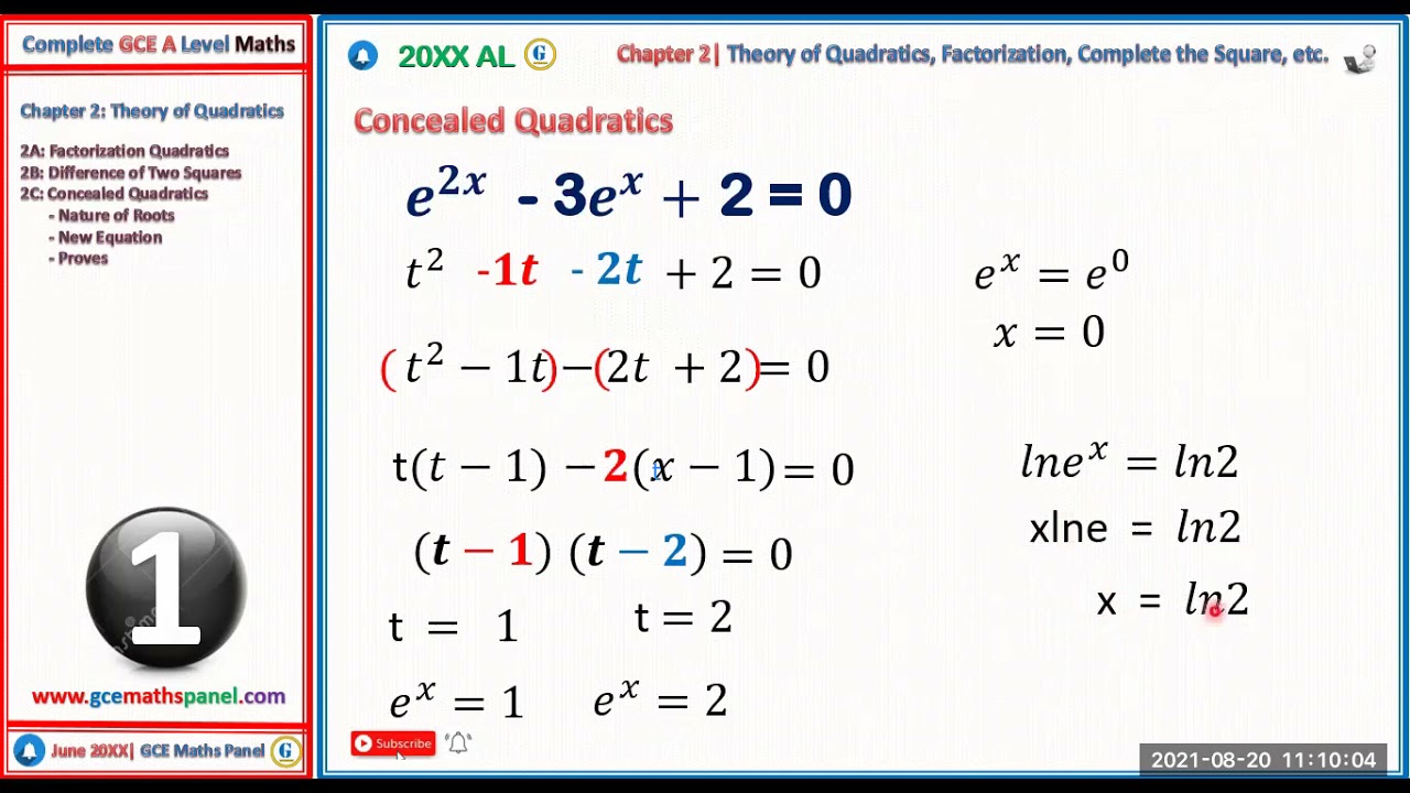 2C: Concealed Quads, Nature of Roots and Equation with roots Alpha and Beta