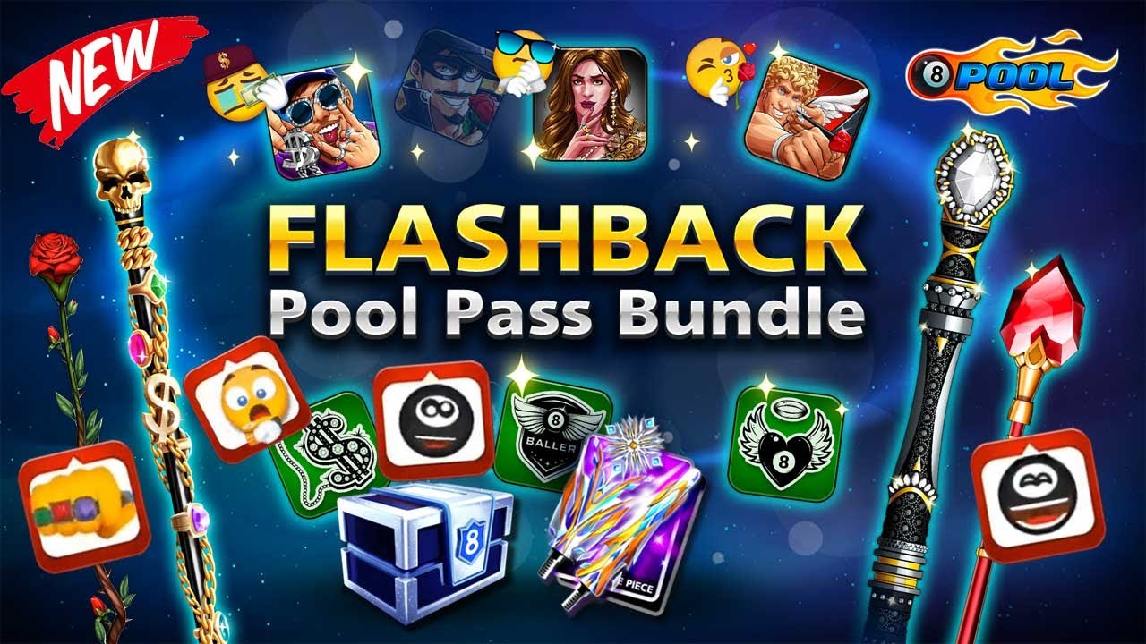 Flashback Pool Pass Bundle 8 ball pool 😍 Season Bling And 2020 Gala And Temptation
