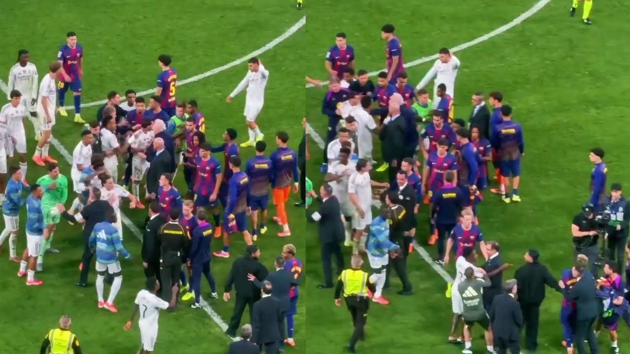 Real Madrid vs Barcelona Players Huge Fight After Full Time | Real Madrid Vs Barcelona Fight