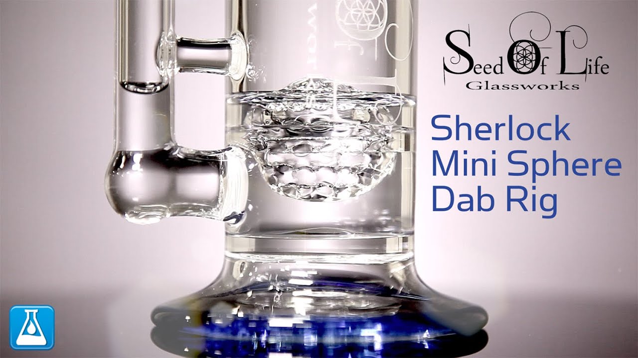 Seed of Life Glass Sherlock Mini Lace Sphere Dab Rig