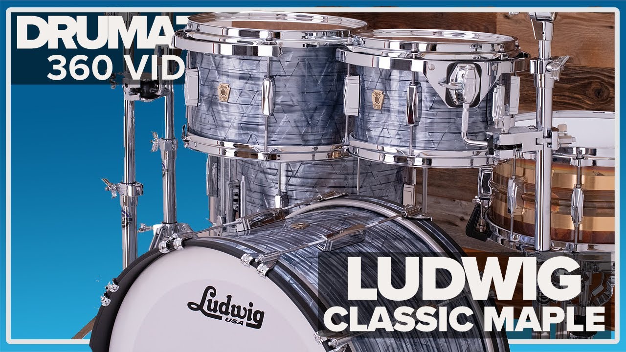 Ludwig Classic Maple Drum Kit, Sky Blue Pearl, 360 Rotation Video from Drumazon