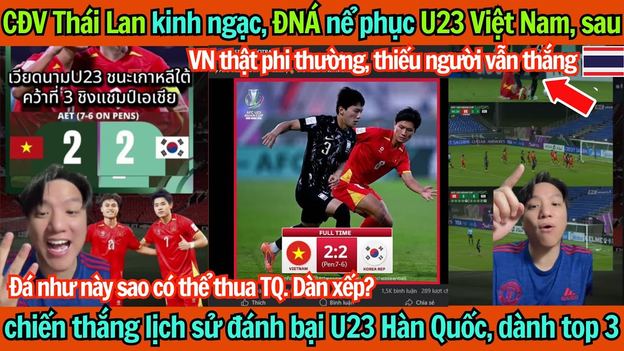 CĐV Thái Lan kinh ngạc, CĐV ĐNÁ nể phục U23 Việt Nam sau chiến thắng lịch sử, đánh bại U23 Hàn Quốc