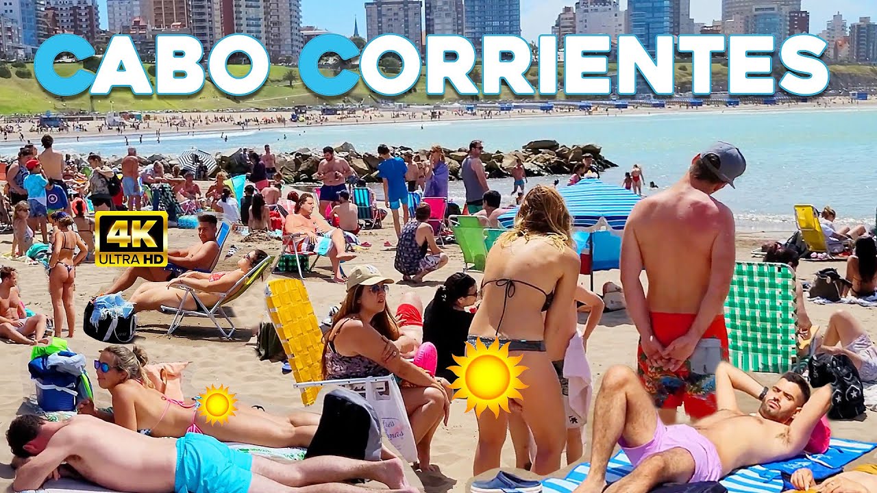 4K - Beach Walk CABO CORRIENTES Beach Sunny day MAR DEL PLATA Vlog Summer