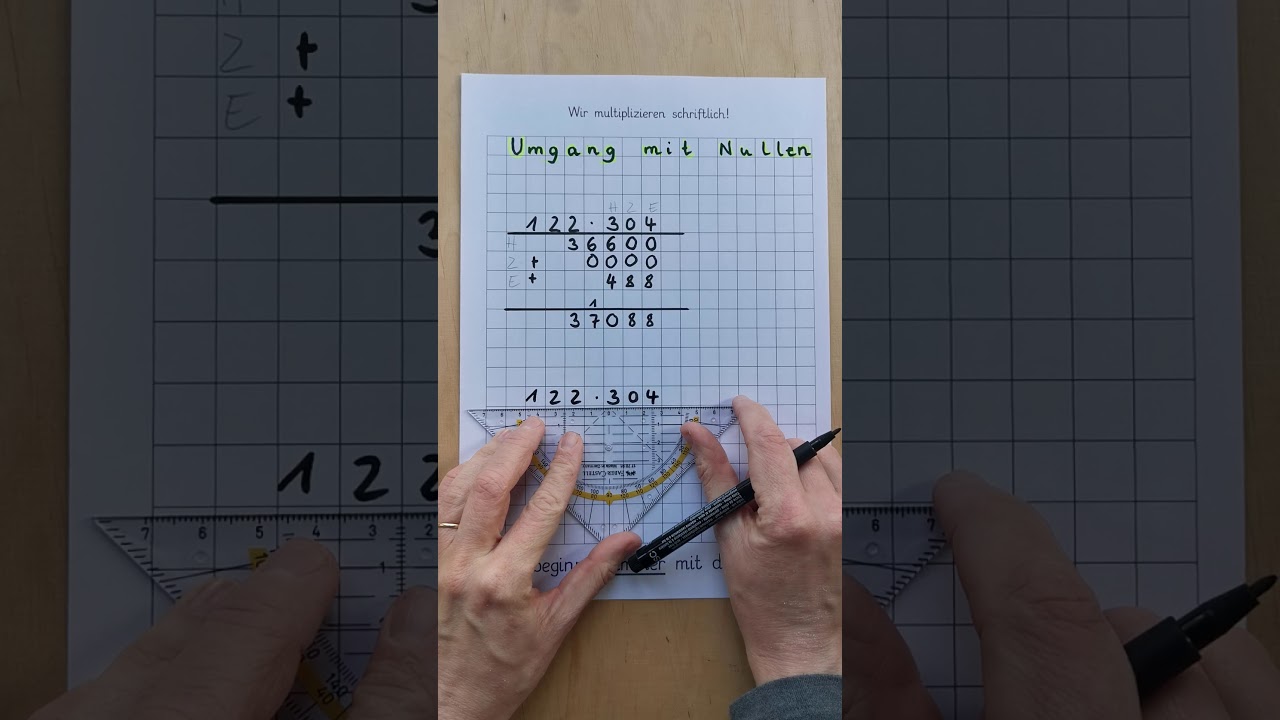 Schriftliche Multiplikation Umgang mit Nullen