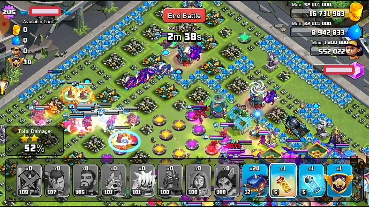 Attacked 205 lvl VIP Base under 1 minute || Clash of zombie base attack || COZ1