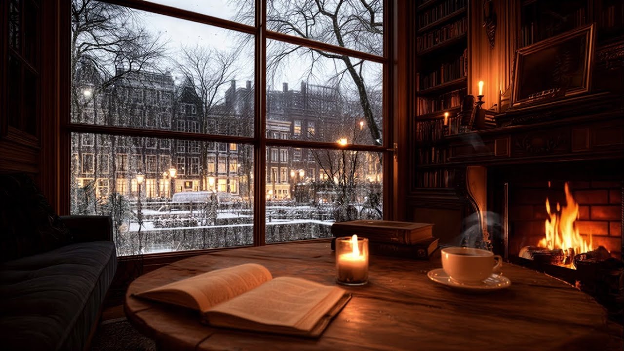 Cozy Rain & Fireplace Christmas Jazz | Relaxing Ambience for Work and Sleep 2