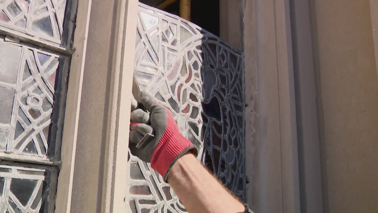 Stained glass restoration underway at Reid Memorial Presbyterian Church