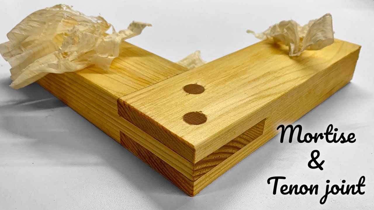 Simple wood corner joint/Pinned open slot mortise & tenon joint/Zıvana ve kavelalı ahşap birleştirme
