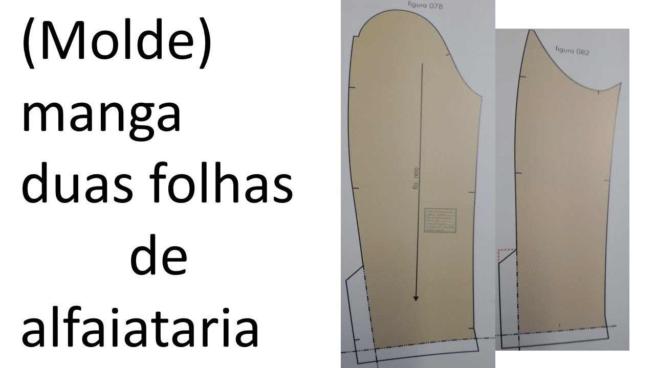 (Molde) manga duas folhas ,para iniciantes da costura