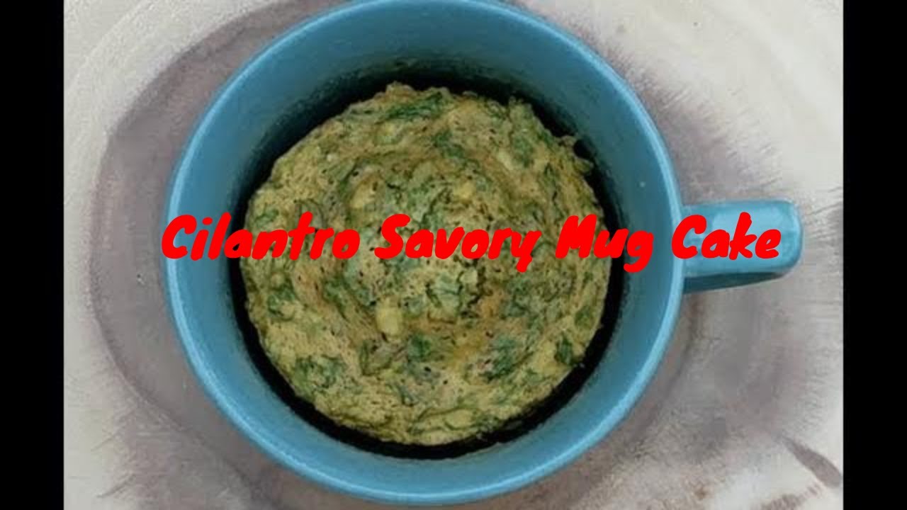 Cilantro Savory Cake - Kothimbir Vadi in a Mug  - कोथिंबिर वडी मायक्रोवेव्ह मध्ये